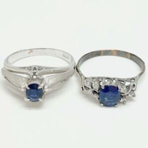 「サファイアリング10点おまとめ」a 重量約24g 宝石 sapphire コランダム accessory jewelry 指輪 ring SV 925 silver CE0の画像4