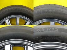 175/65R15 ブリヂストン NEXTRY 中古アルミ 5.5J +45 4H100 アクア ヴィッツ インサイト フィット スイフト バレーノ 等 夏用セット 埼玉_画像2