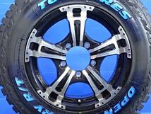 ジムニー 4本 185/85R16 菰野 タイヤホイールセット TOYO オープンカントリー R/T ホワイトレター 16インチ ブラック ポリッシュ_画像2