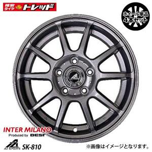 【送料無料】 15インチ 6.0J 5H 100 +43 BEST AZsports AZスポーツ SK-810 MGRAY メタリックグレー 4本セット価格 新品 1560 INSET+43 5穴