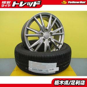 オデッセイ 新品 夏タイヤ 4本 中古 社外 アルミ Weds VELVA KEVIN + 新品 輸入タイヤ 215/55R17 CX-3 ヴェゼル ティアナ L33 足利