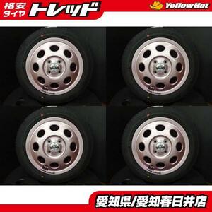 【中古】送料無料 新品 サマータイヤ ダンロップ ENASAVE EC204 155/65R14 日本製 中古 美品 カワイイ 299 MOSH 14インチ 4穴 100 ピンク