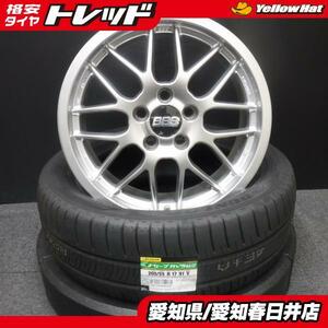 送料無料 4本セット ステップワゴン アクセラスポーツ 新品 国産 タイヤ 205/55R17 中古ホイール BBS RX243 17インチ シルバー