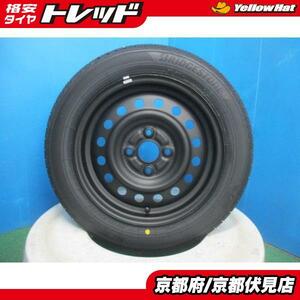 4本 新品 タイヤ 2024年製 ブリヂストン NEWNO 155/65R14 鉄 スチールホイール 14インチ 4.5J +45 100 4H ムーヴ ワゴンR タント