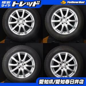 RAV4 ハリアー 中古 冬タイヤ ホイール 4本セット 送料無料 スタッドレス ICENAVI SUV 225/65R17 日本製 17インチ 5穴 114.3 シルバー ア