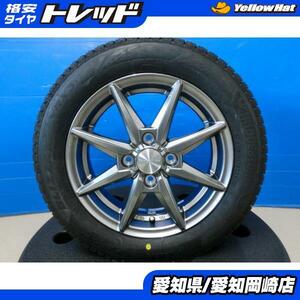 未使用 イボ残り 中古 VRX3 155/65R14 2022年製 ブリヂストン スタッドレス 新品 ホイール 付 4本 セット N-BOX タント ムーヴ 岡崎