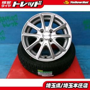 送料無料 4本 夏タイヤ ホイールセット ダンロップ エナセーブEC204 155/65R14 75S ワゴンR ムーヴ タント スペーシア MRワゴン 本庄