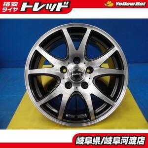 中古 4本 アルミホイール 単品 プリウスα ノア/ヴォクシー 90系 リーフ ジューク 16インチ 6.5J+40 5H PCD114.3 ブラック ポリッシュ