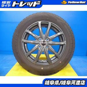 中古 4本 冬タイヤ 185/65R15 アルミ付き ノート E12 フリード 4穴車 等に LEBEN 15インチ 4H PCD100 ダンロップ ウインターマックス WM02