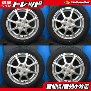 プレオプラス ミライ―ス 4本 純正 シルバー 14インチ 4H 4穴 PCD 100 新品 155/65R14 夏タイヤ 夏用 中古 アルミホイールセット ！！