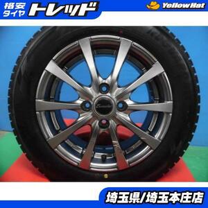 中古 冬タイヤ 14インチ ホイール 4本セット ヨコハマ アイスガードiG60 165/70R14 81Q アクア スペイド ヴィッツ マーチ パッソ 本庄