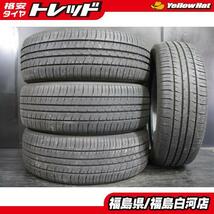 中古 4本 195/55R16 87V 21年製 グッドイヤー EG01 低燃費 エコタイヤ サマー 夏 タイヤ 単品 ミニ ノート キューブ 白河_画像1