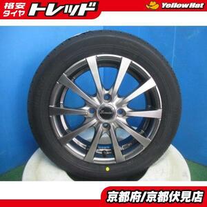 4本 新品 タイヤ 2024年製 ブリヂストン NEWNO 155/65R14 アルミホイール 14インチ 4.5J +43 100 4H 軽自動車 ワゴンR N-BOX タント