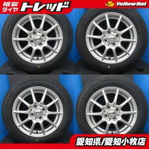 アクア スイフト 4本 シルバー 14インチ 4H 4穴 PCD 100 新品 165/70R14 夏タイヤ 夏用 中古 アルミホイールセット パッソ などに！