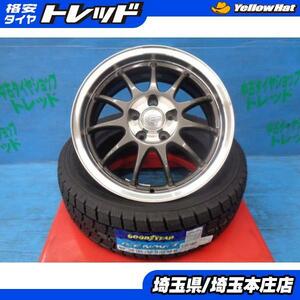 送料無料 4本 冬タイヤ ホイールセット IB-CONCEPT 15インチホイール グッドイヤー アイスナビ7 185/60R15 84Q 170系シエンタ 本庄