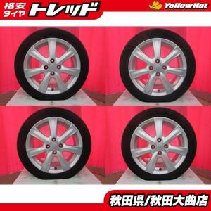 送料無料 限定1台! ホンダ インサイト純正 16 6.0 +53 4H100 + KUMHO HS51 185/55R16 20年製造 中古 4本セット インサイト フィット