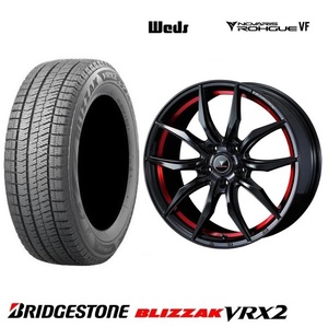 取寄せ品 4本SET WEDS ローグVF 7.0J+42 5H-114.3 ブリヂストン VRX2 2022年 215/60R17インチ ヴェルファイア 20系 アルファード