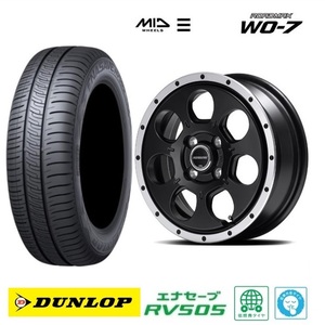 取寄せ品 MID ロードマックスWO-7 ダンロップ RV505 23年 155/65R14インチ JF系 N BOX スラッシュ JH系 N WGN N ONE ウェイク プレオ