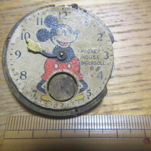 激レアー1930年代 Ingersoll Mickey Mouse Pocket Watch インガソル ミッキーマウスポケットウォッチ 機械式のみ、ジャンク 研究用の画像2