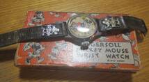 Ingersoll Mickey Mouse Watch インガソル ミッキーマウス 1930年代 機械式手巻き 元気に稼働、オリジナルバンド 箱と保証書付き_画像1