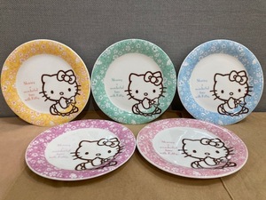 674* HELO KITTY ハローキティ HK 2011 SANRIO KINSHO サンリオ 金正 プレート デザート フルーツ 小皿 計5客 おまとめ 食器 現状品