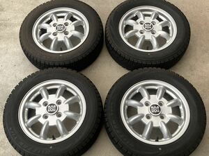 MINILITE ミニライト シルバー スバル純正 バリ山スタッドレス 155/65R13 ブリヂストン BS ブリザック VRX