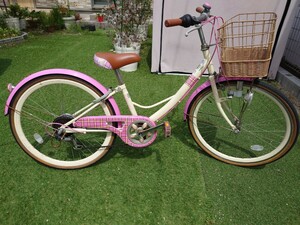  Gifu girl .. low person recommended receipt. person only 24 -inch Kids bicycle change speed attaching 