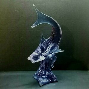 【MURANO 】Zanetti ★ザネッティ サイン有 フィッシュ オブジェ★ヴェネチアン アレキサンドライト ガラス ムラーノ 島 ベネチアン グラス