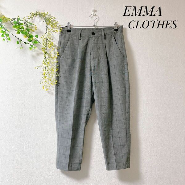 EMMA CLOTHES エマクローズ チェック ボトムス スラックス パンツ テーパードパンツ