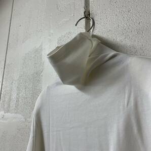 スーパーストレッチタートル長袖Tシャツ 白の画像4