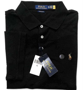 【新品】ラルフローレン ■ コットンインターロックポロシャツ ■ 日本メンズ XXL / US XL ■ ブラック POLO RALPH LAUREN 正規品