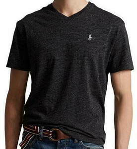 [ новый товар ] Ralph Lauren # хлопок V шея футболка # M # черный Heather POLO RALPH LAUREN стандартный товар 