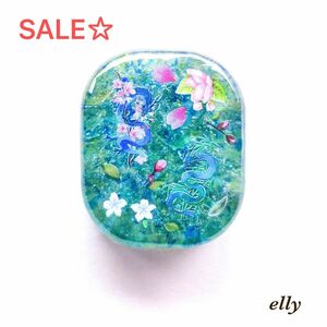 SALE☆ハンドメイド　天然石　グリーンアパタイト　琉球ガラス　桜　竹　和柄　青龍/龍　レジン　ネックレス　ペンダント