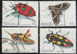 オーストラリア1991＃1211－昆虫4完　 済　＄3.90
