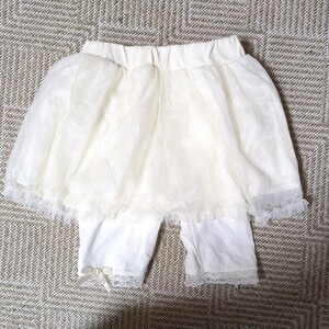 Dolly Ribbon/ドーリーリボン★白　スパッツ付きチュールスカート　130cm