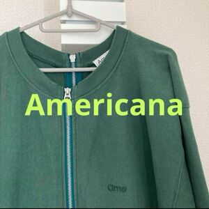 Americana アメリカーナ ジップ　スウェット　ワンピース グリーン