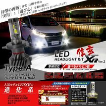 LED 信玄 XR H7 8000lm 驚異の31800cd 明るい 簡単取付 ヘッドライト フォグ 3000K 4300K 6500K 8000K 10000K 車検対応 12V 24V 2年保証_画像2