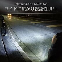 新発売！LED 汎用 一体型 フォグランプ 2灯合計 3000LM HB3 ホワイト 白 6500K ポン付け 誰でも簡単交換 小型バルブ_画像3