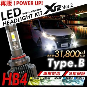 LED 信玄 XR HB4 8000lm 簡単取付 31800cd ヘッドライト フォグ 3000K 4300K 6500K 8000K 10000K ファンレス 車検 2年保証