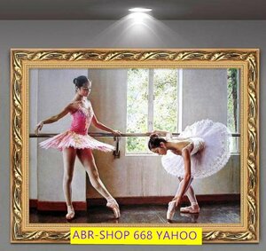 Art hand Auction [エスペランザストア]油彩 人物画 廊下壁画 バレエを踊る女の子 応接間掛画 玄関飾り 装飾画, 絵画, 油彩, 人物画