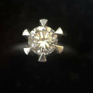 1円～ 美品 高級 天然ダイヤモンド 大粒 指輪 1.25Ct 造幣局ホールマーク Pt900 重量6.82ｇ 12号 レディースの画像1