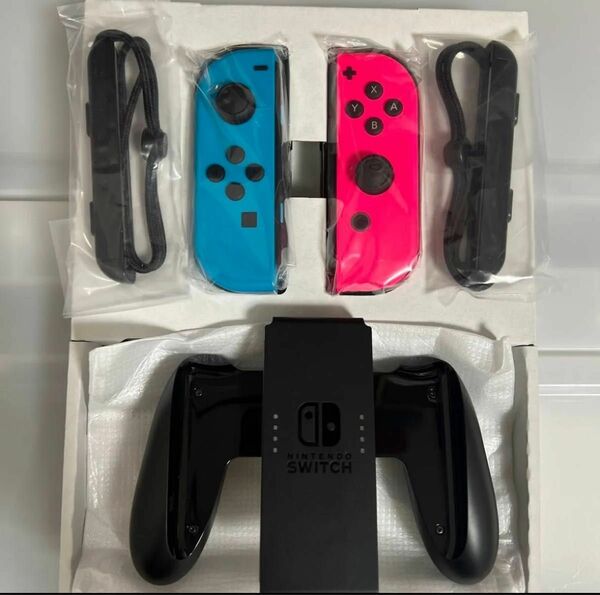 Joy-Con、ストラップ、クリップの3点セットネオンブルー、ネオンピンク