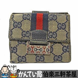 GUCCI【グッチ】146207　Wホック二つ折り財布　シェリーライン　GGキャンバス　レディース【中古】