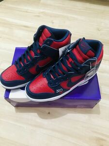 26.5cm Supreme × Nike SB Dunk High By Any Means Red Navy-White シュプリーム × ナイキSB ダンク ハイ バイエニーミーンズ レッド