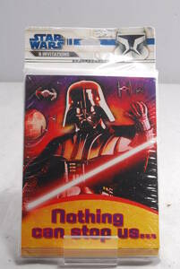 ◆希少未開封品◆STAR WARS Episode 1 PARTY INVITATIONS Hallmark &#34;Nothing Can Stop Us&#34; NIP 2009 2407