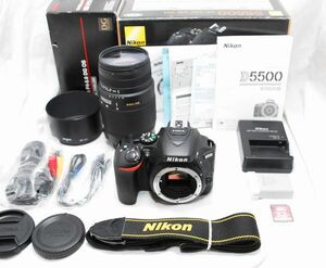 【新品級の超美品 3975ショット・メーカー保証書等完備】Nikon ニコン D5500 SIGMA 70-300mm f/4-5.6 DG OS