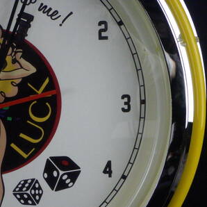 李9573 発送不可 引取り限定商品 中古 大型 壁掛け時計 アメリカン レトロ風 LADY LUCK レディー ラック 幸運の女神 動作確認済の画像8
