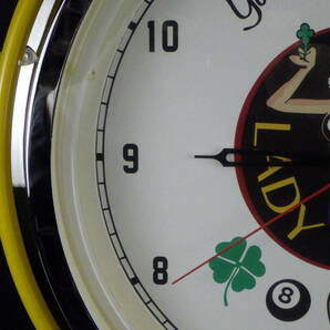 李9573 発送不可 引取り限定商品 中古 大型 壁掛け時計 アメリカン レトロ風 LADY LUCK レディー ラック 幸運の女神 動作確認済の画像7