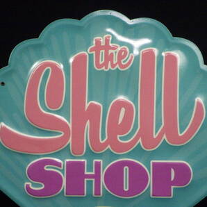 李9621 訳有 中古 金属製 看板 the Shell SHOP シェルの画像4