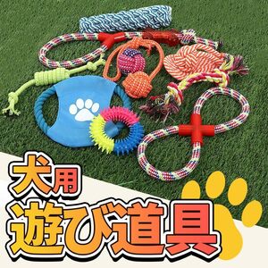 犬用おもちゃ 10個 噛む 引っ張る 追いかける 遊ぶ 歯磨き ストレス発散 ロープ ボール フリスビー 草履